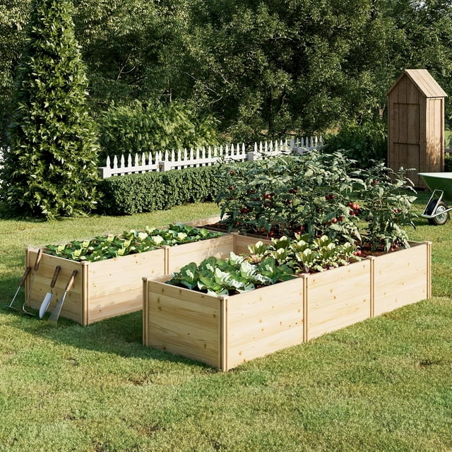 Jocisland Wooden Raised Garden Bed for Outdoor, Deep Large Planter Box for Gardening, Vegetables, Flowers, Herbs