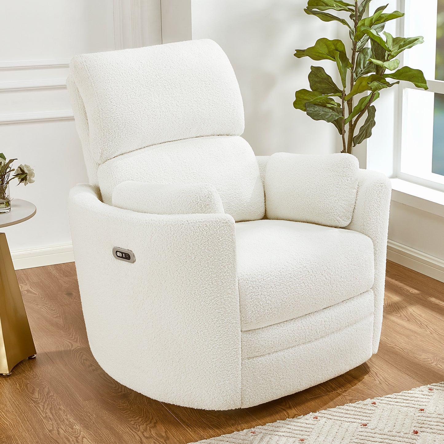 VANACC Power Recliner Chair for Living Room,Charging Port,Swivel Rocking Massage