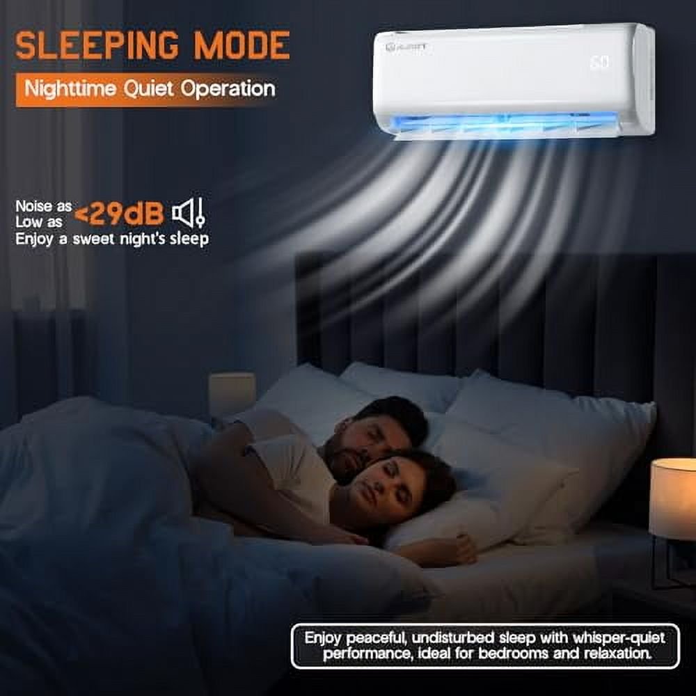 Jocisland 12000 BTU Mini Split Air Conditioner and Heater – SEER2 22, Wi-Fi Smart Control, Voice Assistant, Self-Cleaning, Easy Installation, 115V, Inverter