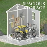 5.5 x 4.4 ft Resin Storage Shed with Floor, Tool Shed Outdoor Storage with Vents, Window, and Stainless Steel Cores, for Lawnmowers/Bicycles/Pool Supplies, Grey