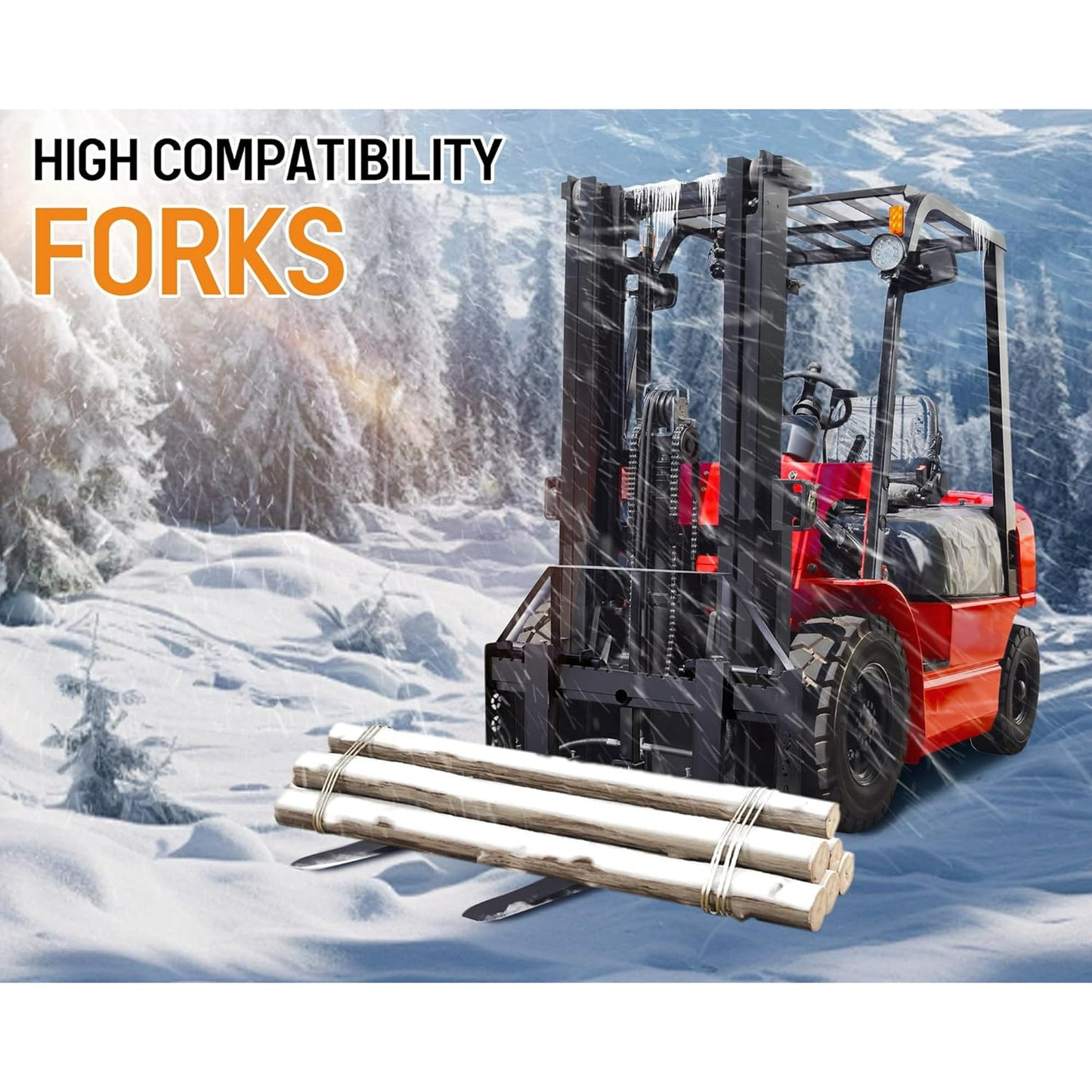 Jocisland 45" Pallet Fork for Tractor, Skid Steer Attachment with 45" Fork Blades for Factory or Warehouse Transportation, Load Capacity 2500 LBS, Black