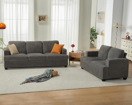Roomy Homy Sofa, 2 Piece Set Comfy Couch with Deep Seats, Modern Sofa for Living Room