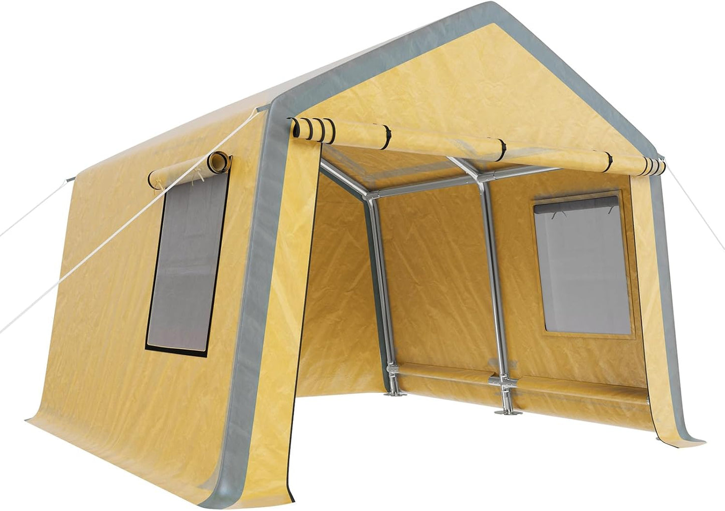 Carport 12x12 Portable Garage, Heavy Duty Car Canopy with Roll-up Ventilated Windows