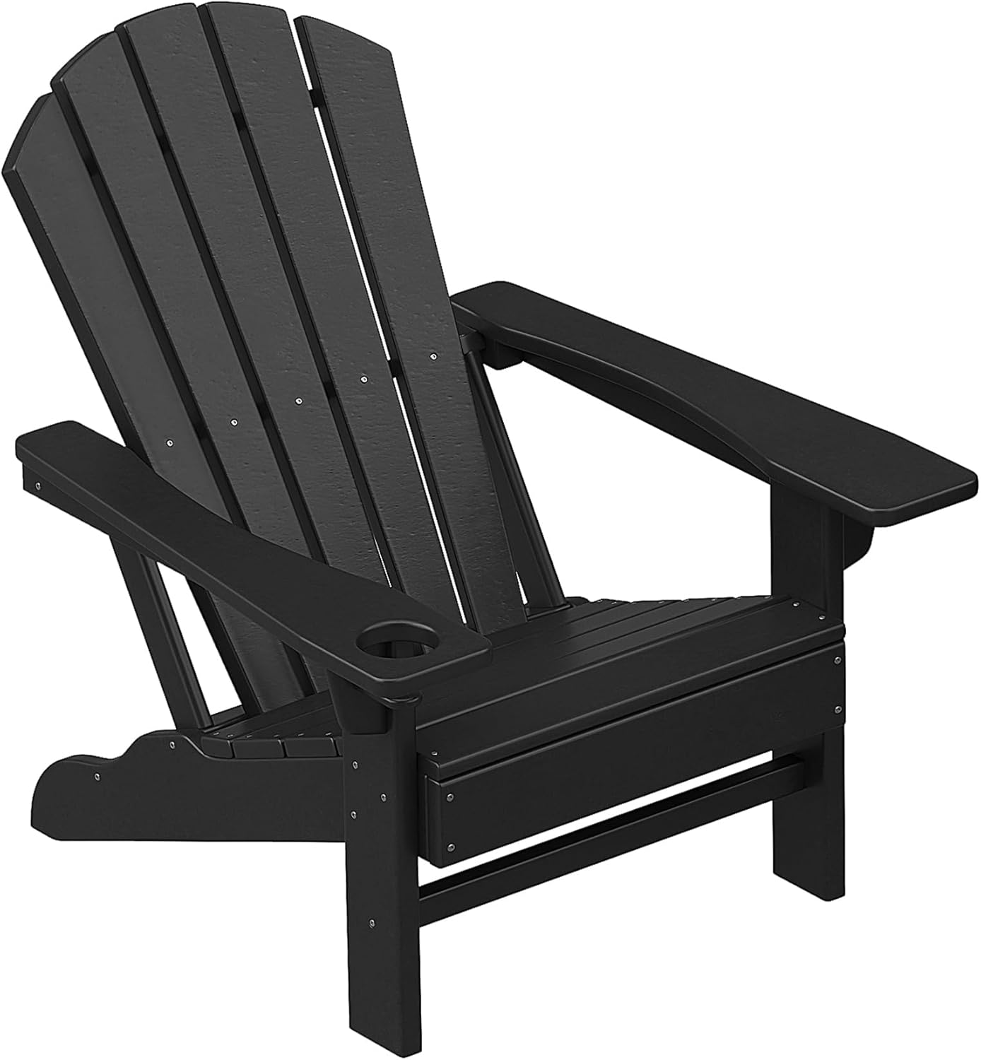 Adirondack Chairs Set of 2, Outdoor Chairs with Cup Holder and Wide Armrests for Patio, Garden, Deck, Porch, Lawn, Pool and Backyard