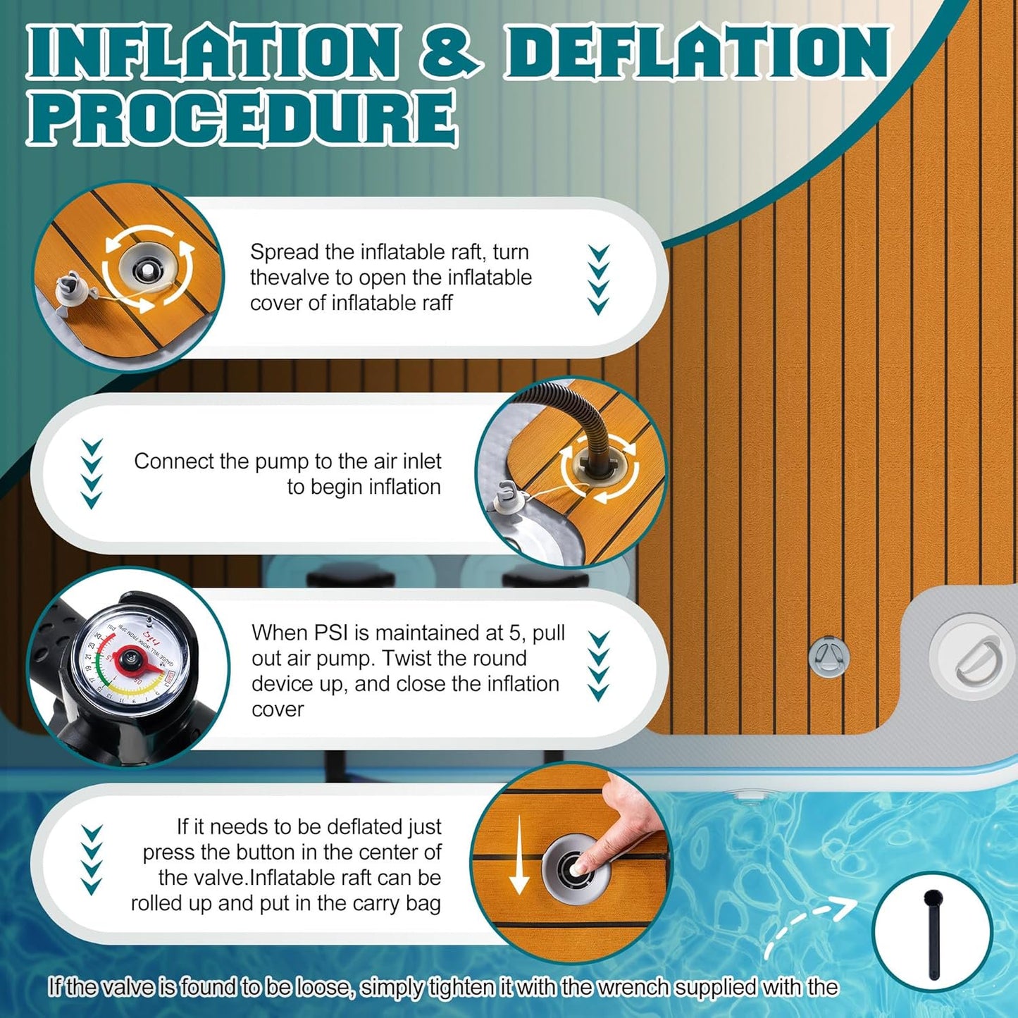 Jocisland 7×7FT Inflatable Floating Dock, Non-Slip EVA Air Dock Platform loating Island Raft with Rope Ladder for Pool Lake Beach Ocean