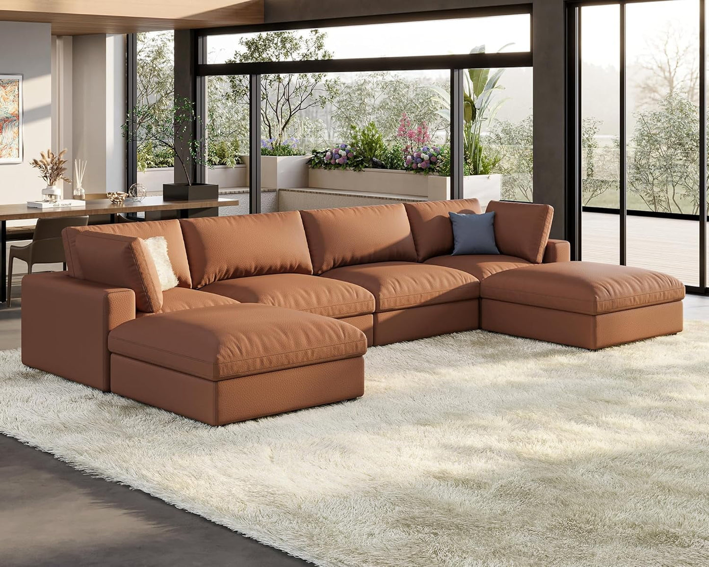 Roomy Homy Modular Sectional Sofa, Down Filled Sectional Sofa, Ottoman, Oversized Couch for Living Room