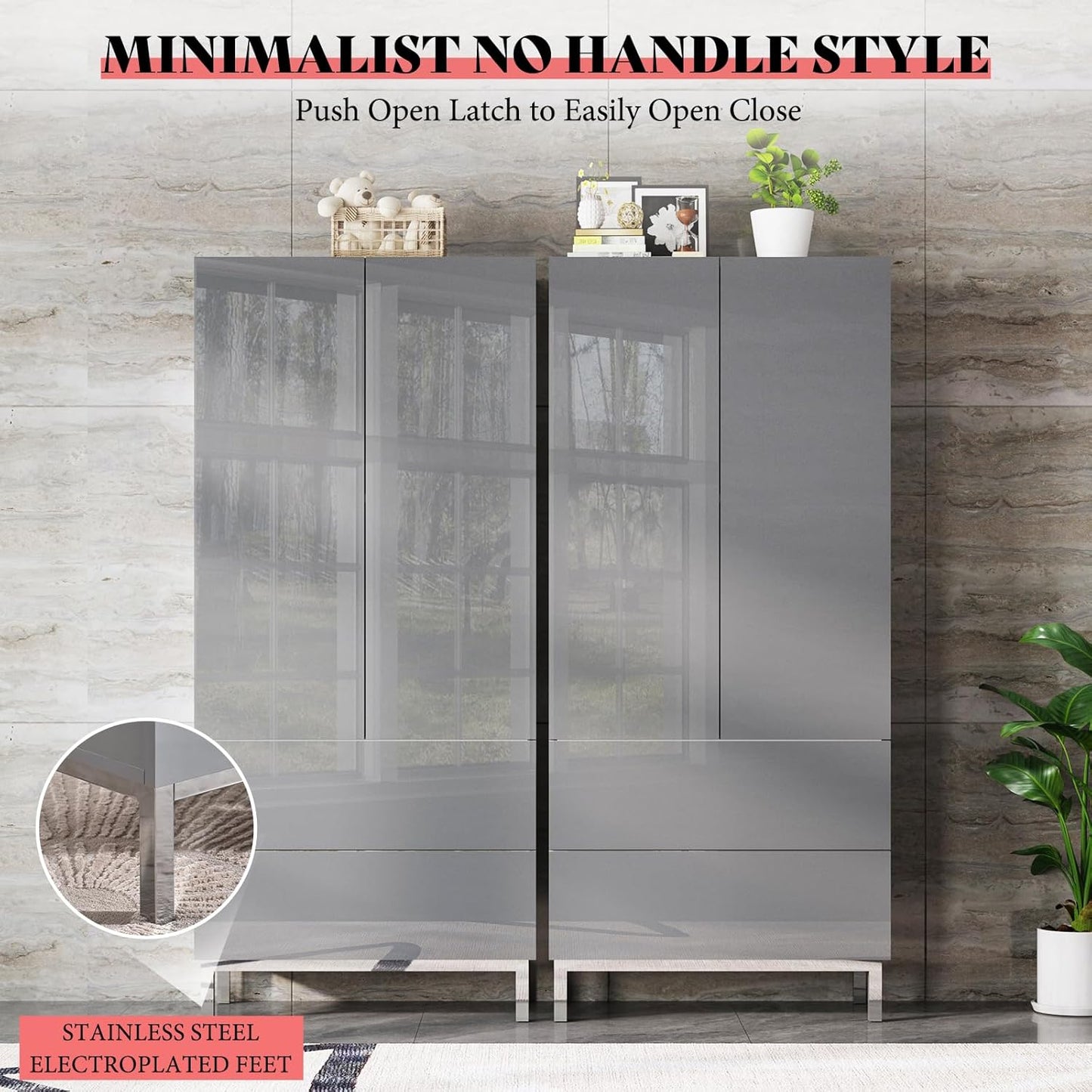 AMERLIFE Modern Tall Kitchen Pantry, 70" Tall Storage Cabinet Bookshelf with Adjustable Shelves & Drawer, Kitchen Pantry Cabinet for Living Room, White