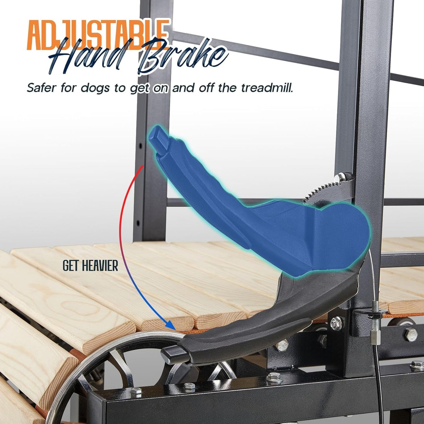 Jocisland Dog Treadmill for Medium and Large Dogs with Pace Adjustable Brake, Expanded Indoor Slatmill for Dogs with Roller Wheels to Keep Fit and Healthy, Up to 330 Lbs