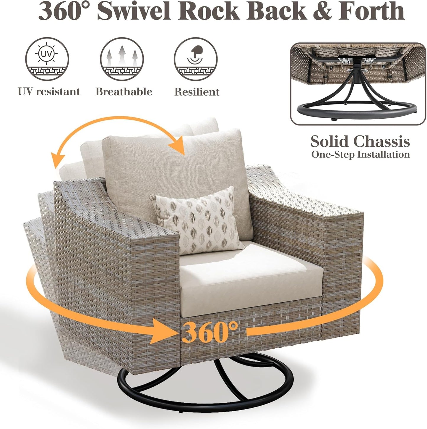 8 Seats Wicker Patio Furniture Set, Curved Sectional Sofa with Storage Table & Armrests