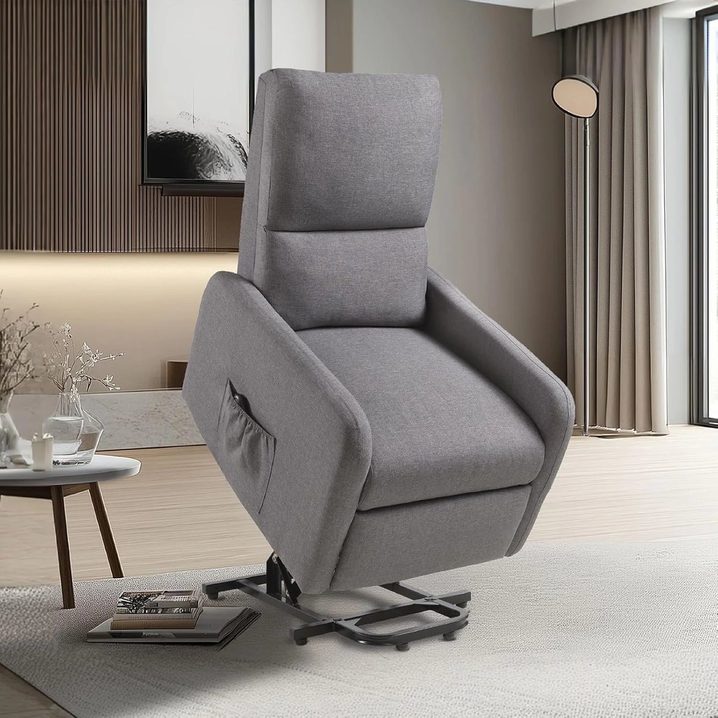 VANACC Power Lift Recliner Chairs for Adults,Small Recliner with High Back & Side Pocket for Nursery