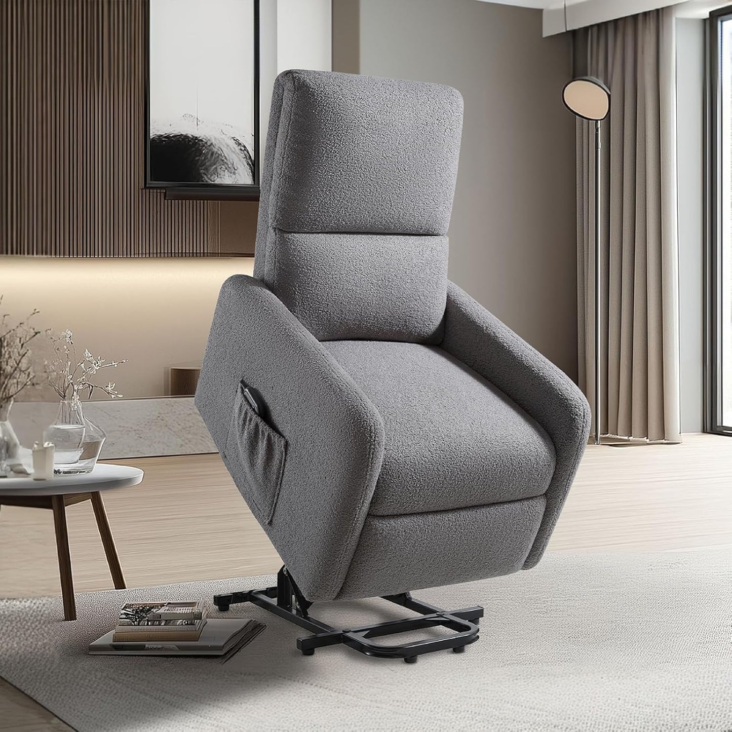 VANACC Power Lift Recliner Chairs for Adults,Small Recliner with High Back & Side Pocket for Nursery