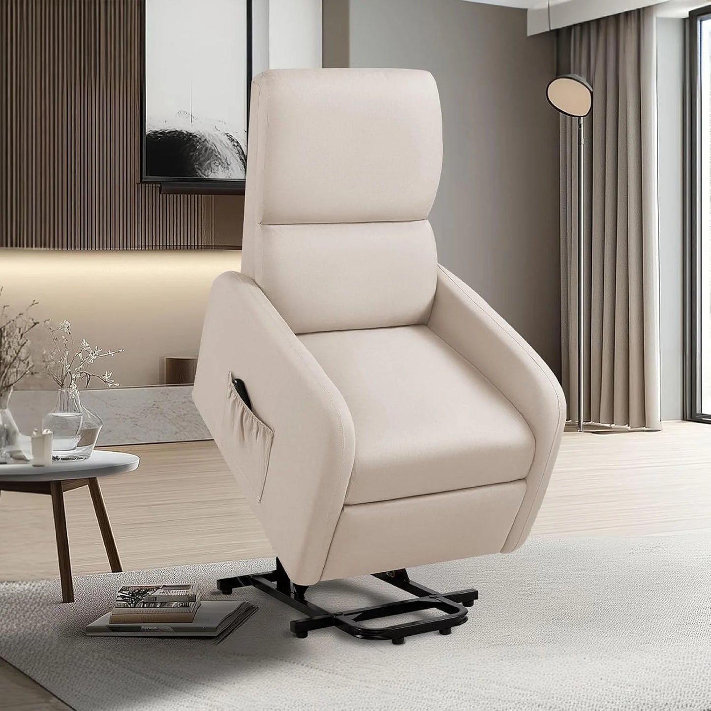 VANACC Power Lift Recliner Chairs for Adults,Small Recliner with High Back & Side Pocket for Nursery