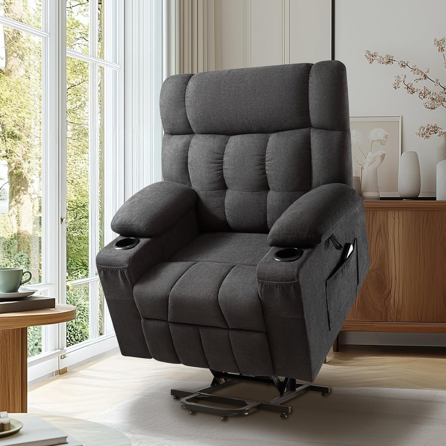 VANACC Large Power Lift Recliner Chairs for Elderly,Cupholder,Remote Control,Side Pockets