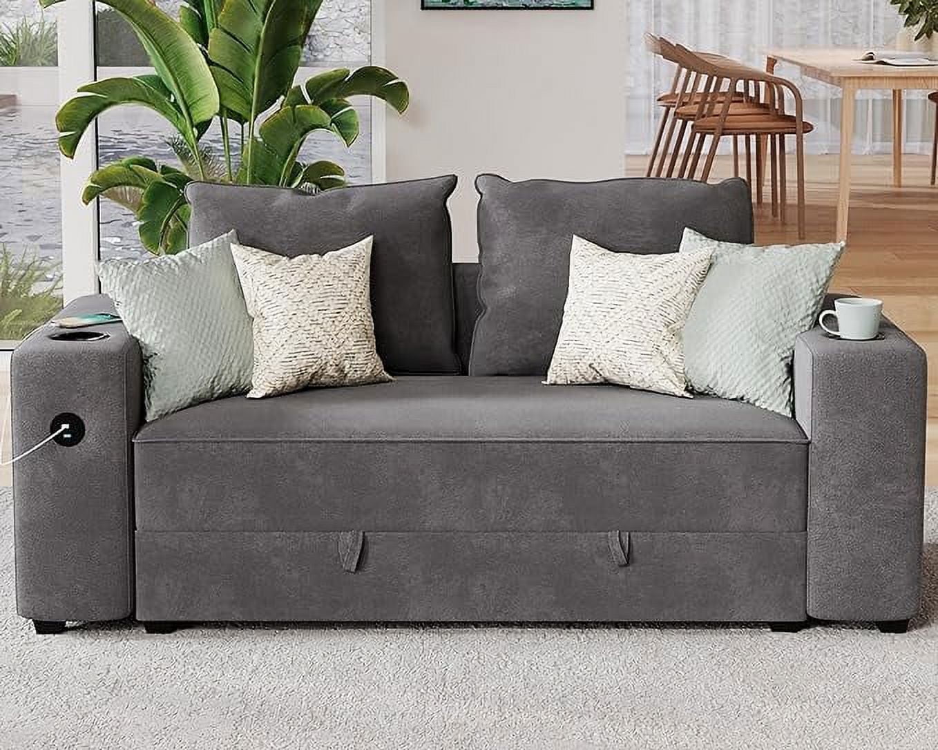 papajet Modular Sectional Sofa, Sofa Couch with 2 USB Ports & Cup Holders, Loveseat Couch with Storage, Sectional Couch