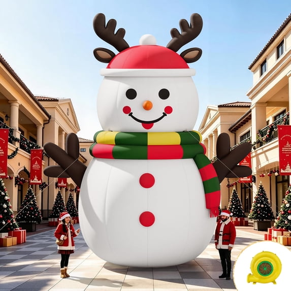 Jocisland Giant Inflatable with Blower for Outdoor Christmas Yard Decor, Blow Up Snowman, 420D Oxford Fabric, Stakes for Lawn, Party