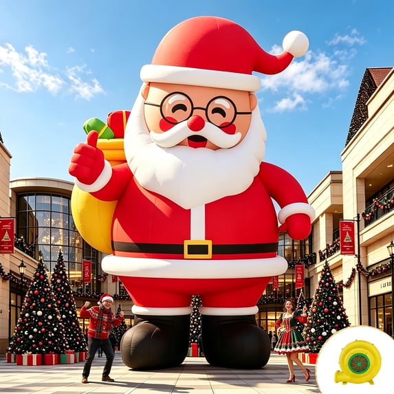 Jocisland 26 ft Giant Inflatable Santa Claus for Outdoor Christmas Yard Decor, Blow Up Santa with Blower, 420D Oxford Fabric, for Lawn, Garden