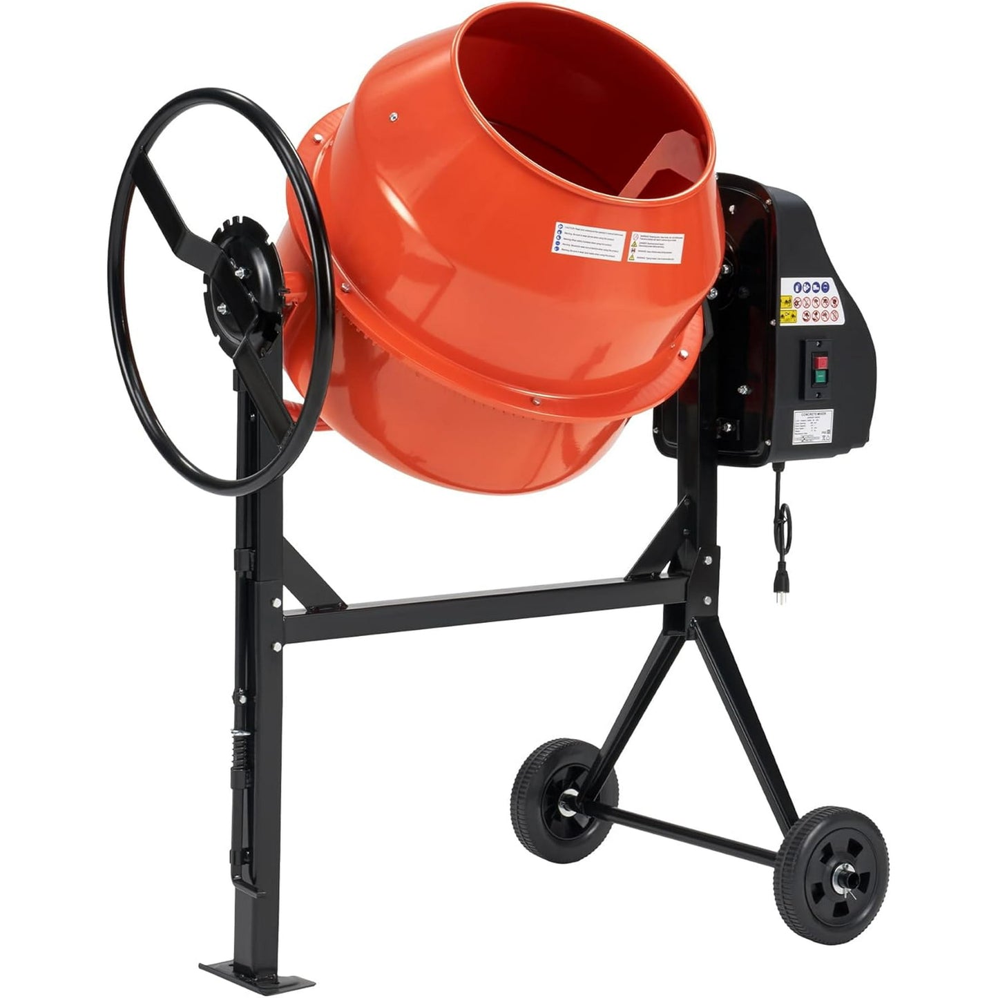 Jocisland 4.9 Cu.Ft. Electric Cement Mixer,375W Portable Wheelbarrow Concrete Mixing Machine with 140L Drum, 110V Motor for Mortar, Feed, and Stucco