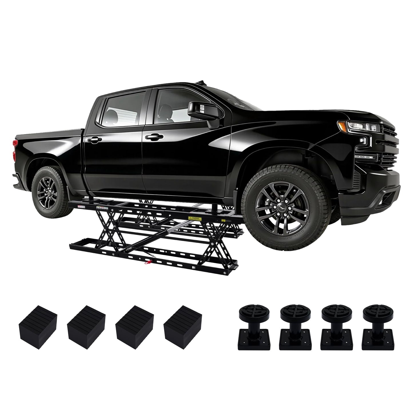 Jocisland Portable Car Lift, Heavy-Duty Q355B Steel Car Lift for Home Garage with Locking Levers & Extension Plate