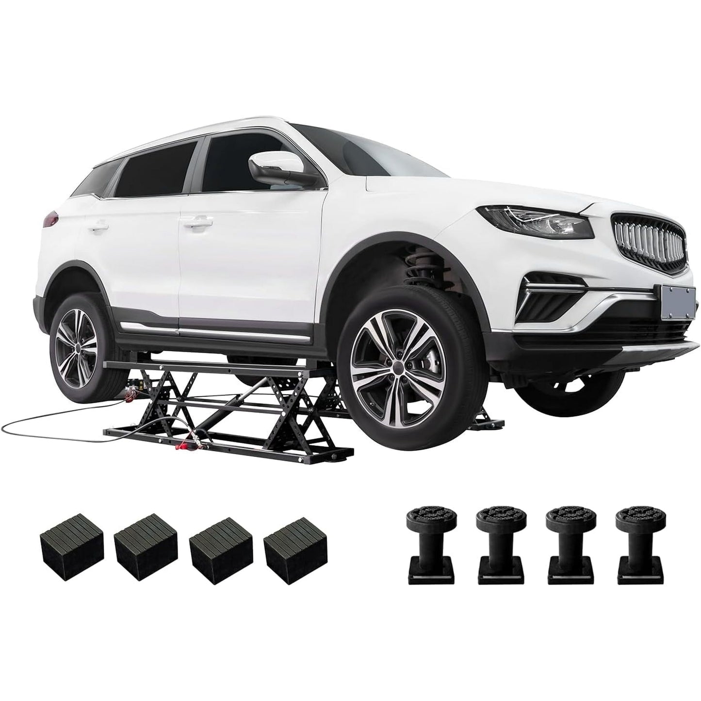 Jocisland Portable Car Lift, Capable of Lifting 5000 LBS Quick Jack with a Maximum Height of 26", Car Lifts for Shop and Home Garage, Black