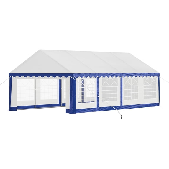 LUXOAK 13x26 FT Party Gazebo with Rolled Sidewalls, Heavy Duty Outdoor Wedding Tent