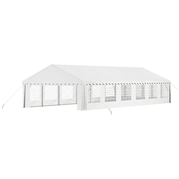 LUXOAK 20x40 ft Party Tent with Sidewalls, Large Heavy-Duty Tents for Parties/Carport, Waterproof Outdoor Event Canopy, Weddings, White