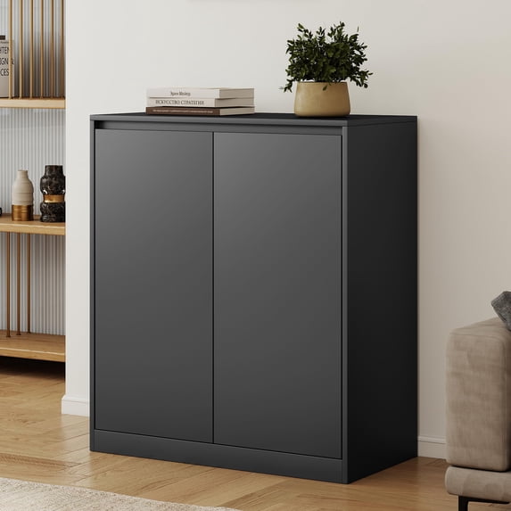 Merluxy 2-Door Storage Cabinet, Modern Storage Case and Display Shelf for Collectibles