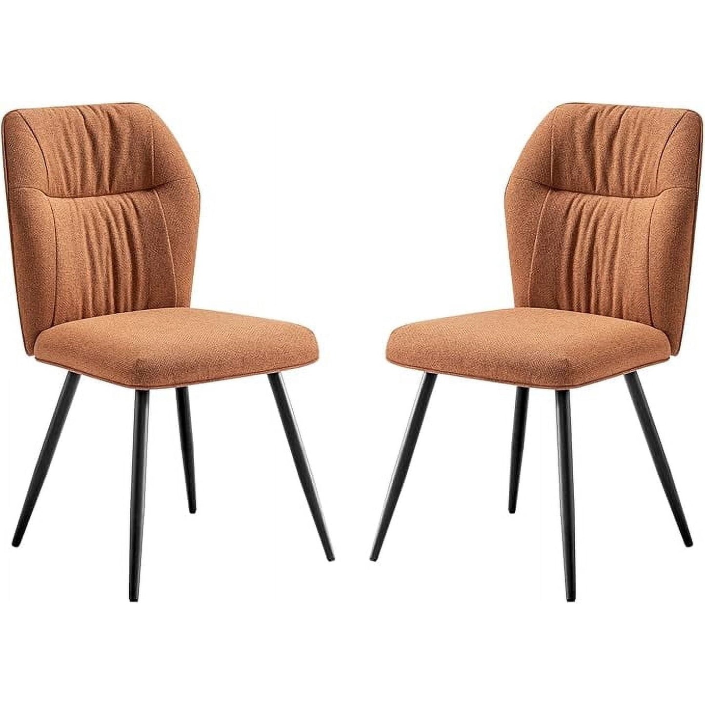 Papajet Kitchen Chairs, Modern Linen Chairs with Upholstered Curved Backrest