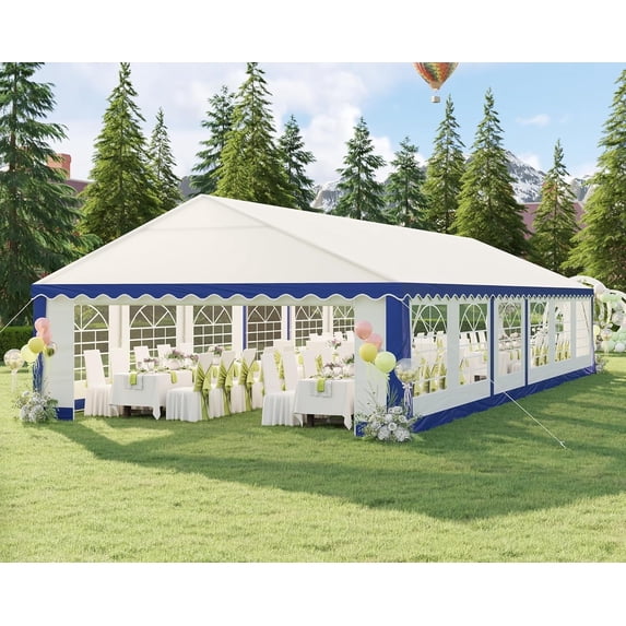 VANACC Large Outdoor Event Shelter, Wedding Party Tent with Sidewall Windows & 2 Side doors, Heavy Duty Canopy Gazebo Tent for Garden Patio Carport