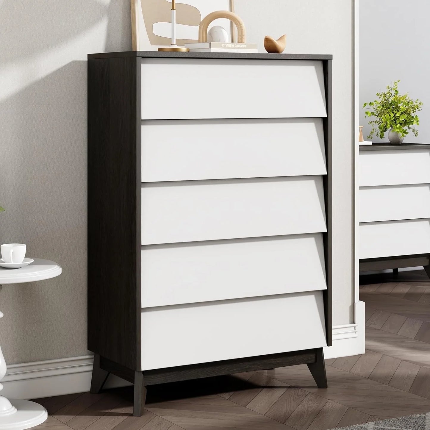 VANACC Dresser for Bedroom,Wood Tall Dresser Chest of Drawers for Bedroom