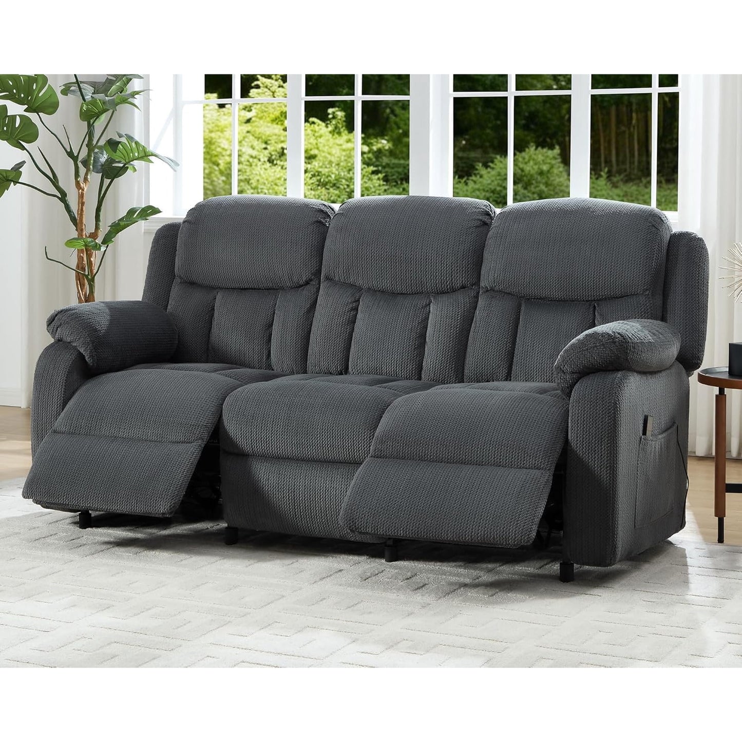 VanAcc Reclining Couch, Power Reclining Sofa with Dual Wingback, 3 Seater Recliner Sofa, Recliner Couches for Living Room
