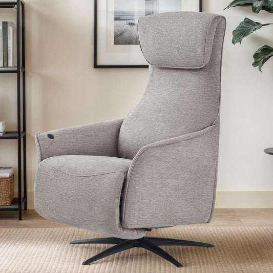 VANACC Dual Motor Power Swivel Recliner Chair for Adults, Electric Reclining Couch with Airbag Massage for Living Room, USB & Type-C Modern Accent Chair, 270° Swivel Single Sofa