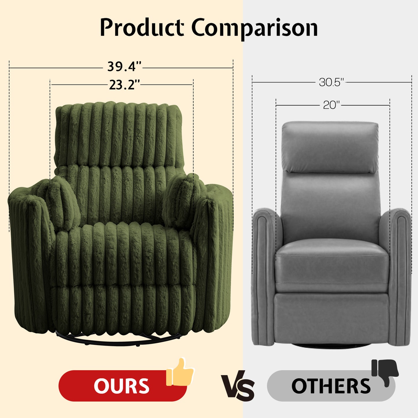 Jocisland Power Recliner Nursery Chair for Adults, Electric Swivel Rocking Glider with USB & Type-C, Soft Fabric Armchair with 2 Pillows, Cozy Reclining Sofa for Living Room, Bedroom, Light Pink