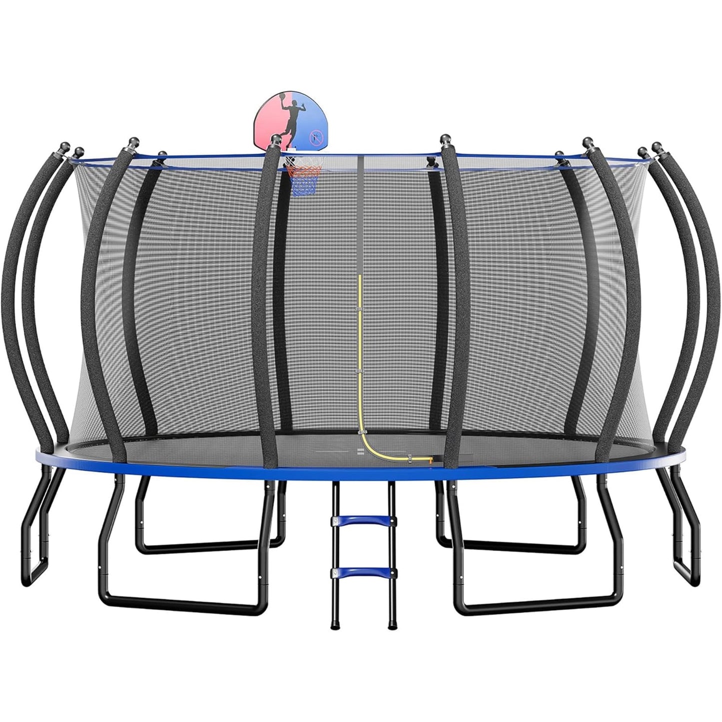 Jocisland 8FT Trampoline with Pop-up Quick Connector, Trampoline Outdoor with Enclosure and Ladder, ASTM Approval Trampoline for Kids and Adults