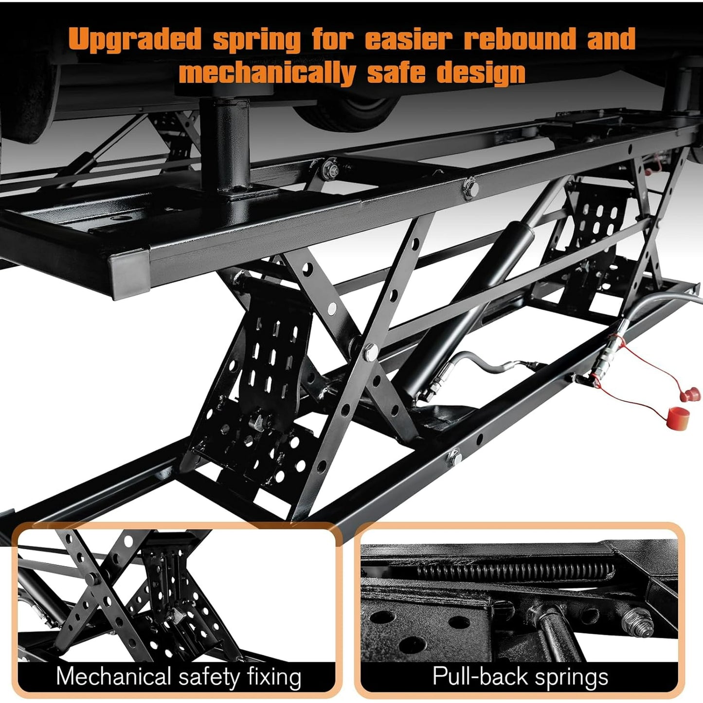 LUXOAK Portable Car Lift, Capable of Lifting 5000 LBS Quick Jack with a Maximum Height of 26", Car Lifts for Workshop and Home Garage, Black