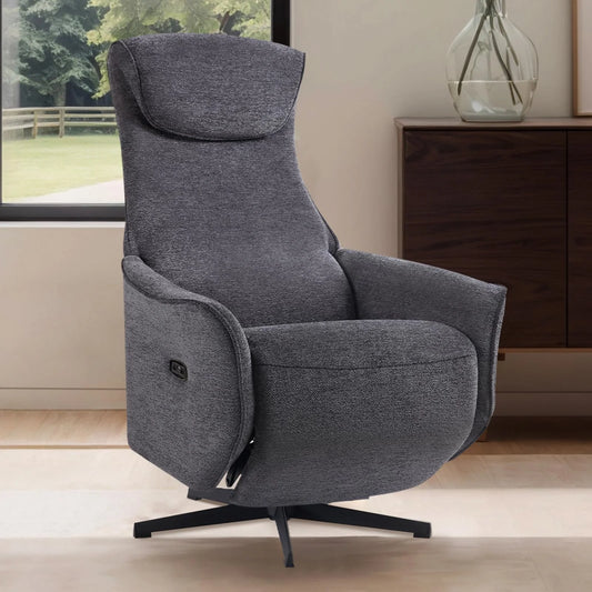 VANACC Power Zero Gravity Recliner Chair for Adults,Chenille Electric Recining Chairs with USB and Type-C Ports,270° Swivel Sofa Chair for Living Room,Home Office