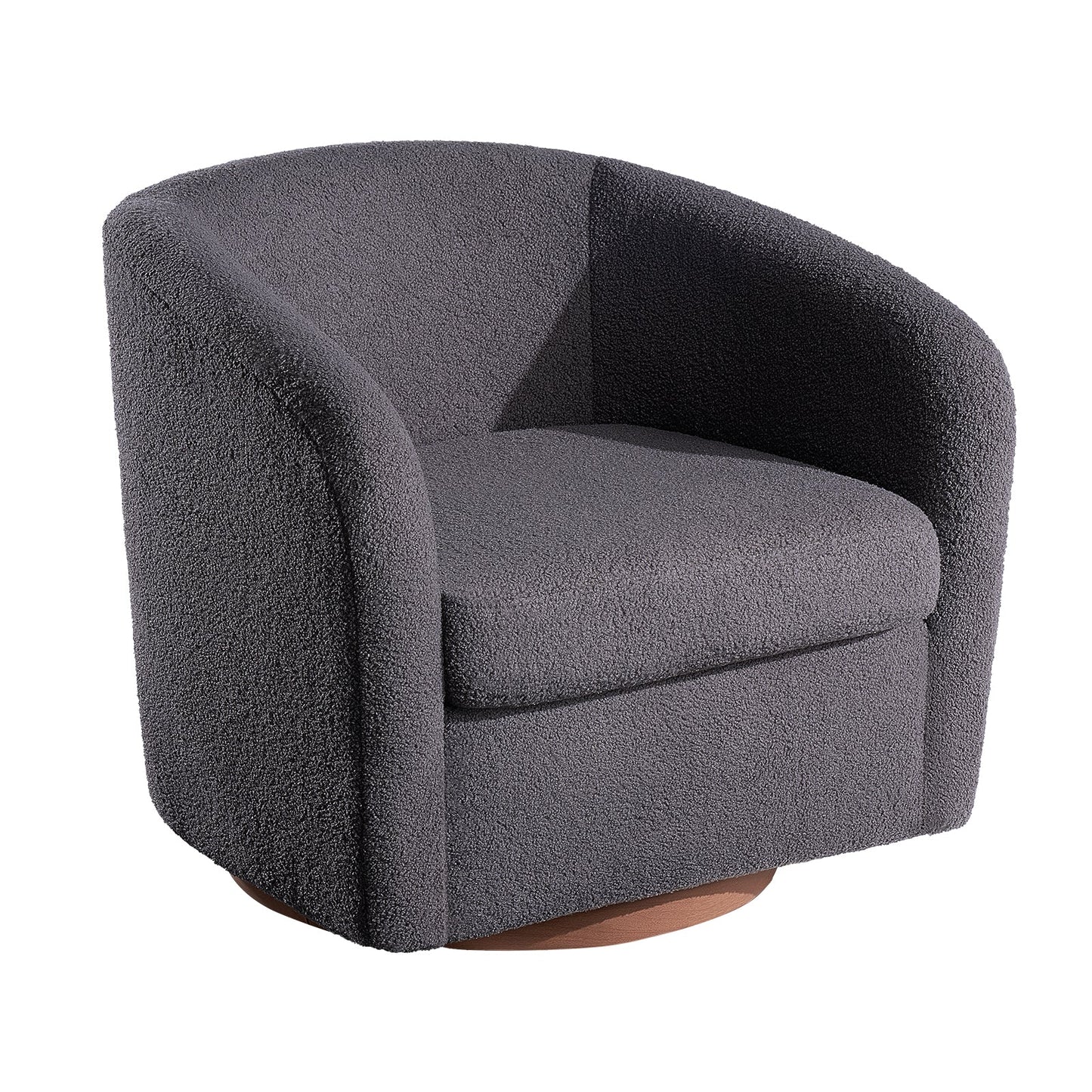 Swivel Accent Chair - Boucle Round Barrel Design with 360° Swivel for Living Room, Bedroom, and Nursery