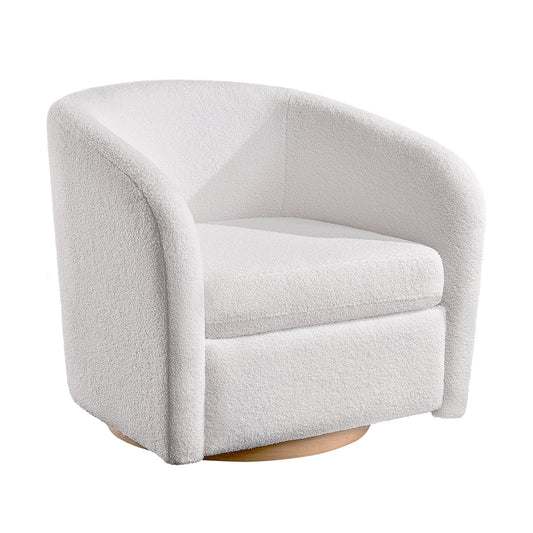 Swivel Accent Chair - Boucle Round Barrel Design with 360° Swivel for Living Room, Bedroom, and Nursery