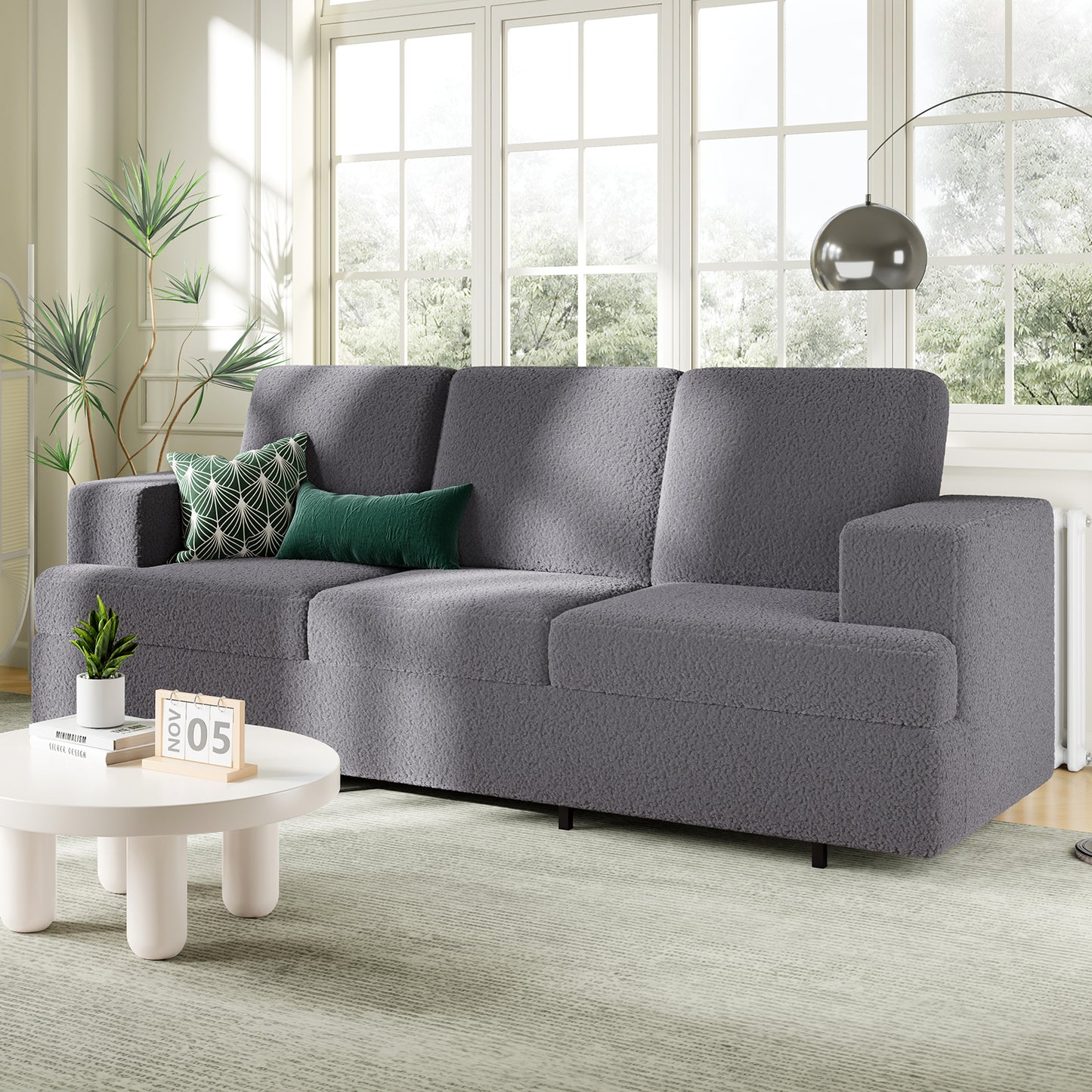 Modern Sofa,3 Seater Adult Couch with Thick Armrest and Cushion for Living Room