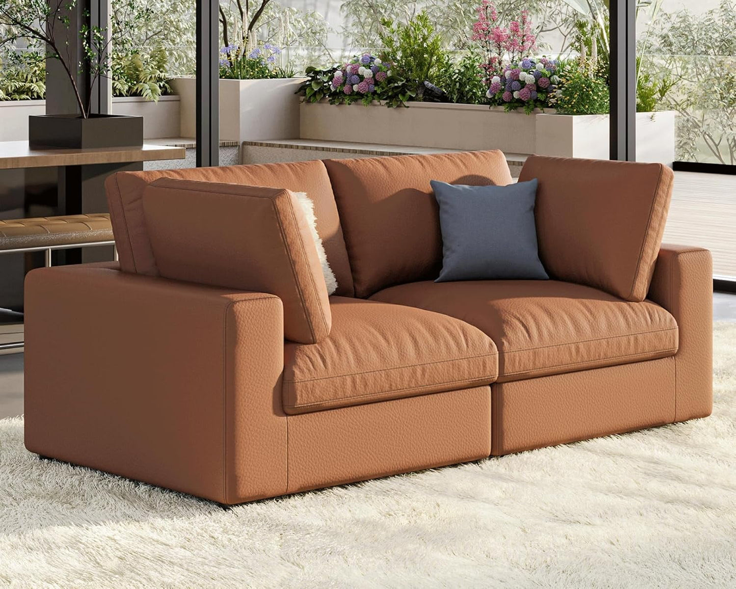Roomy Homy Modular Sectional Sofa, Down Filled Sectional Sofa, Ottoman, Oversized Couch for Living Room