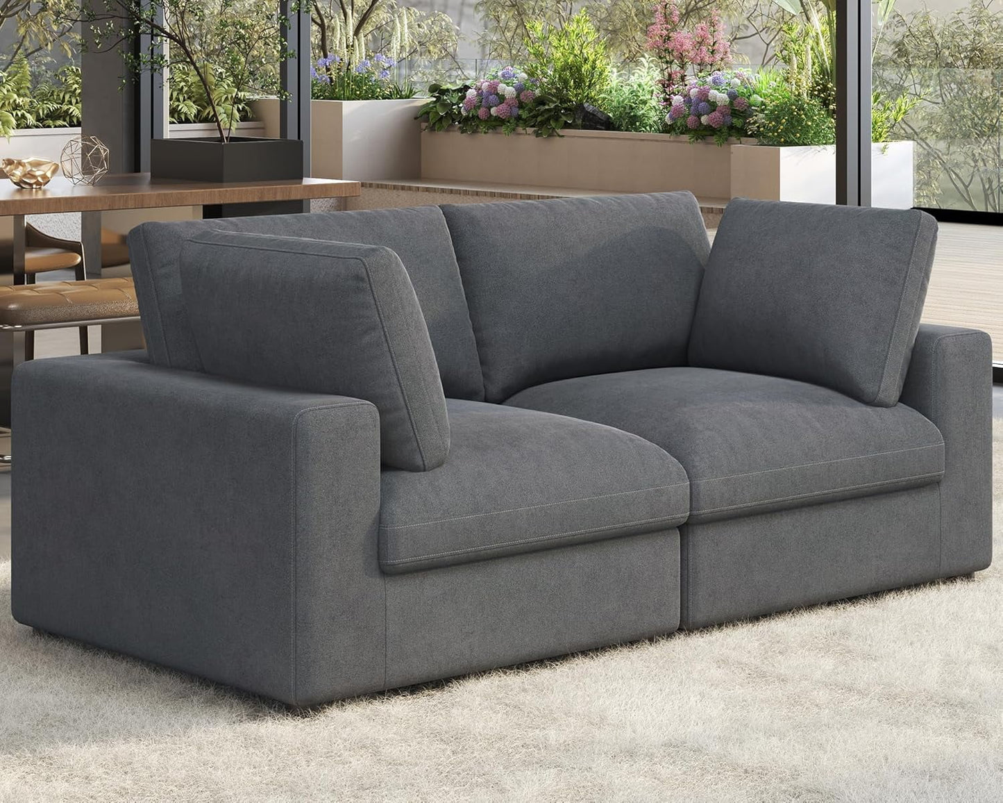 Roomy Homy Modular Sectional Sofa, Down Filled Sectional Sofa, Ottoman, Oversized Couch for Living Room