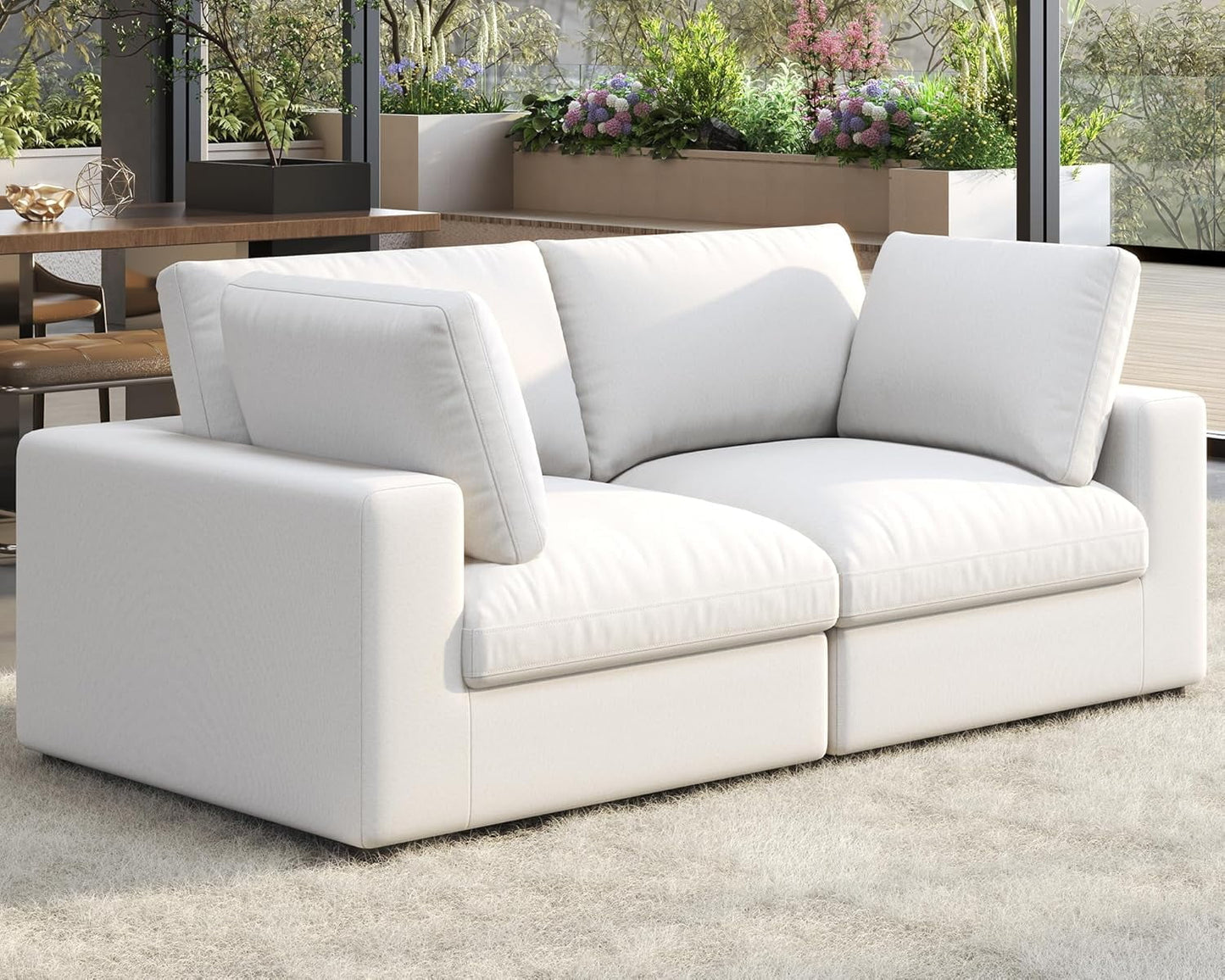 Roomy Homy Modular Sectional Sofa, Down Filled Sectional Sofa, Ottoman, Oversized Couch for Living Room