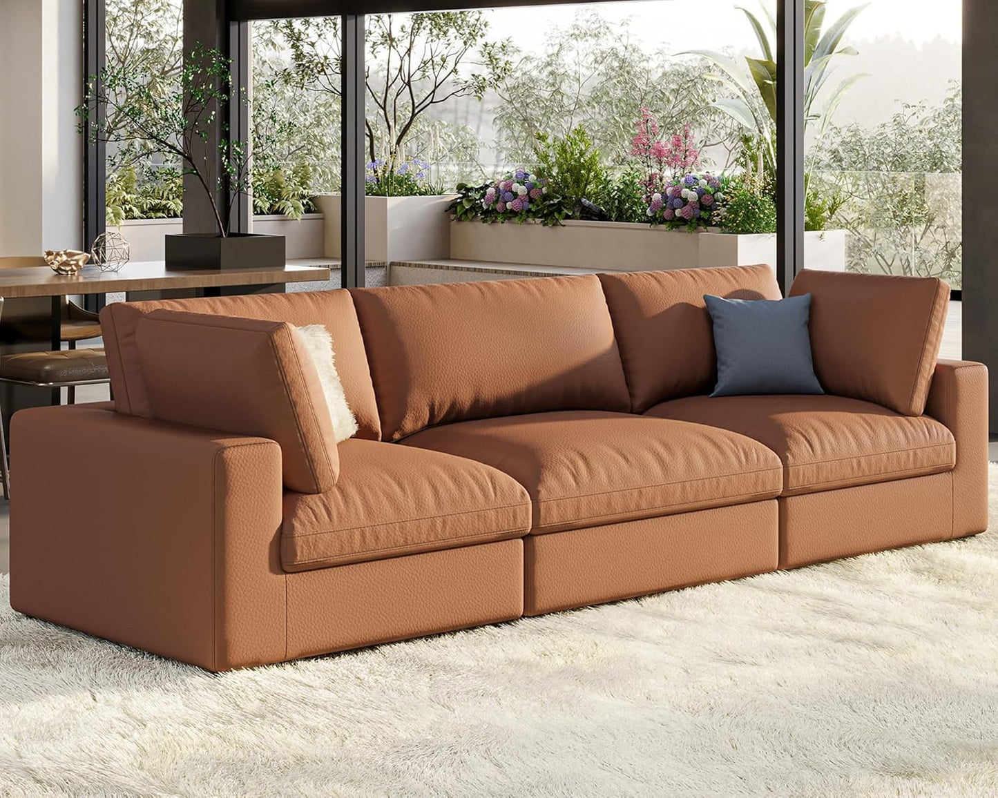 Roomy Homy Modular Sectional Sofa, Down Filled Sectional Sofa, Ottoman, Oversized Couch for Living Room