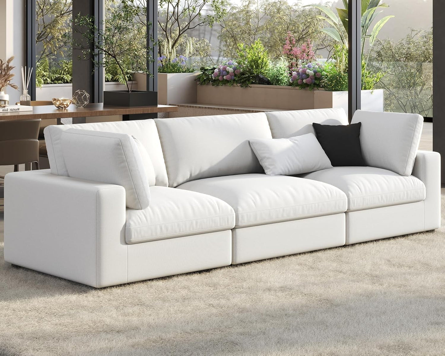 Roomy Homy Modular Sectional Sofa, Down Filled Sectional Sofa, Ottoman, Oversized Couch for Living Room