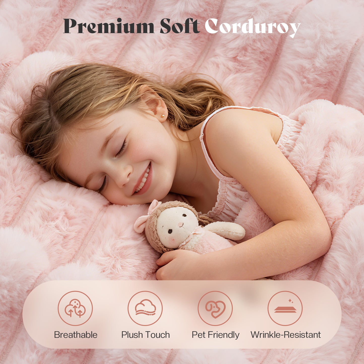 Jocisland Twin Size Corduroy Daybed with 2 Storage Drawers & Bedside Pockets, Upholstery Sofa Bed With Charging & Night Light, Easy Assembly, No Box Spring Needed, for Living Room, Bedroom