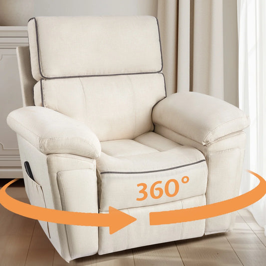 Modern Swivel Rocking Glider Recliner Chair for Adults,Overstuffed Rocker Recliner with Padded Armrests & Backrest, Lazyboy Single Sofa with Side Pockets for Living Room Bedroom