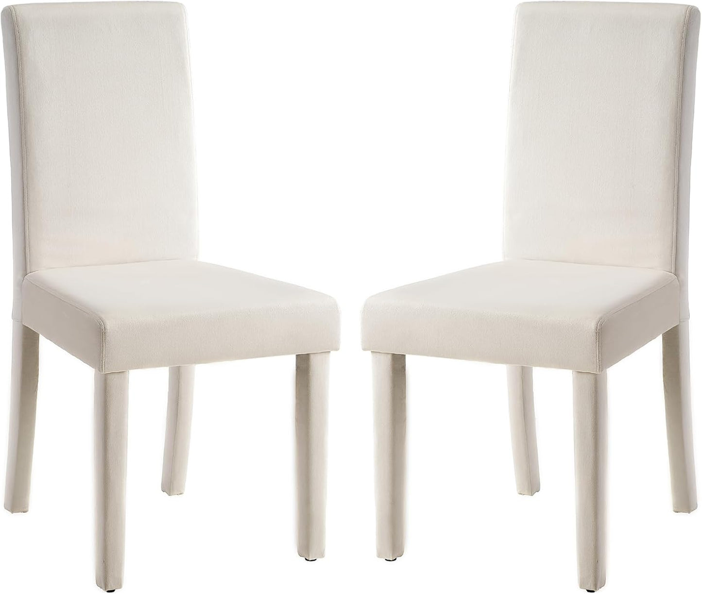 AMERLIFE Velvet Upholstered Dining Chairs Set of 2, Full Tufted Trim Dining Room Kitchen Side Chair with High Curved Back & Wood Legs, Modern Minimalist Parsons Chairs, Living Room, Bedroom, Black