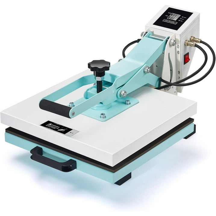 Jocisland 2-in-1 15x15 Heat Press, Industrial-Quality Digital Sublimation Heat Press Machine for T-Shirts, Mugs, 30oz Mug Press, Sewing Rulers, Blue