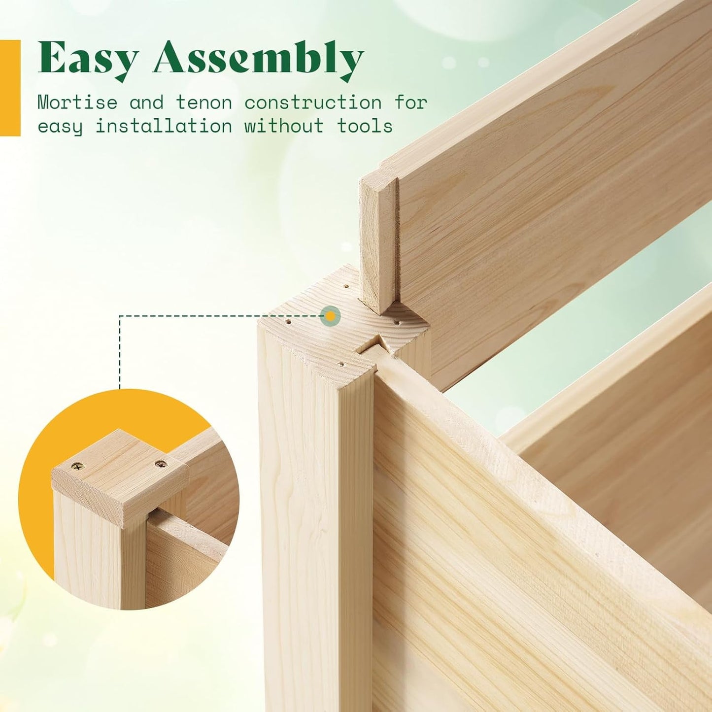 Jocisland 4x2 Ft Raised Garden Bed - Features Legs, Drainage Holes, Ideal for Vegetables, Flowers, Herbs, Elevated Wood Planter Box for Balcony, Patio, and Backyard, Easy Assembly Fir Wood