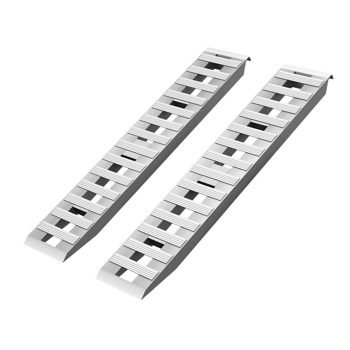 Jocisland 59.4" x 12" Aluminum Trailer Ramps, 6000LBS Capacity Loading Ramps with Top Hooks Attaching End, Fit for ATV/UTV, Tractor, Trucks, Motorcycles and Lawn Mowers, 2 pcs
