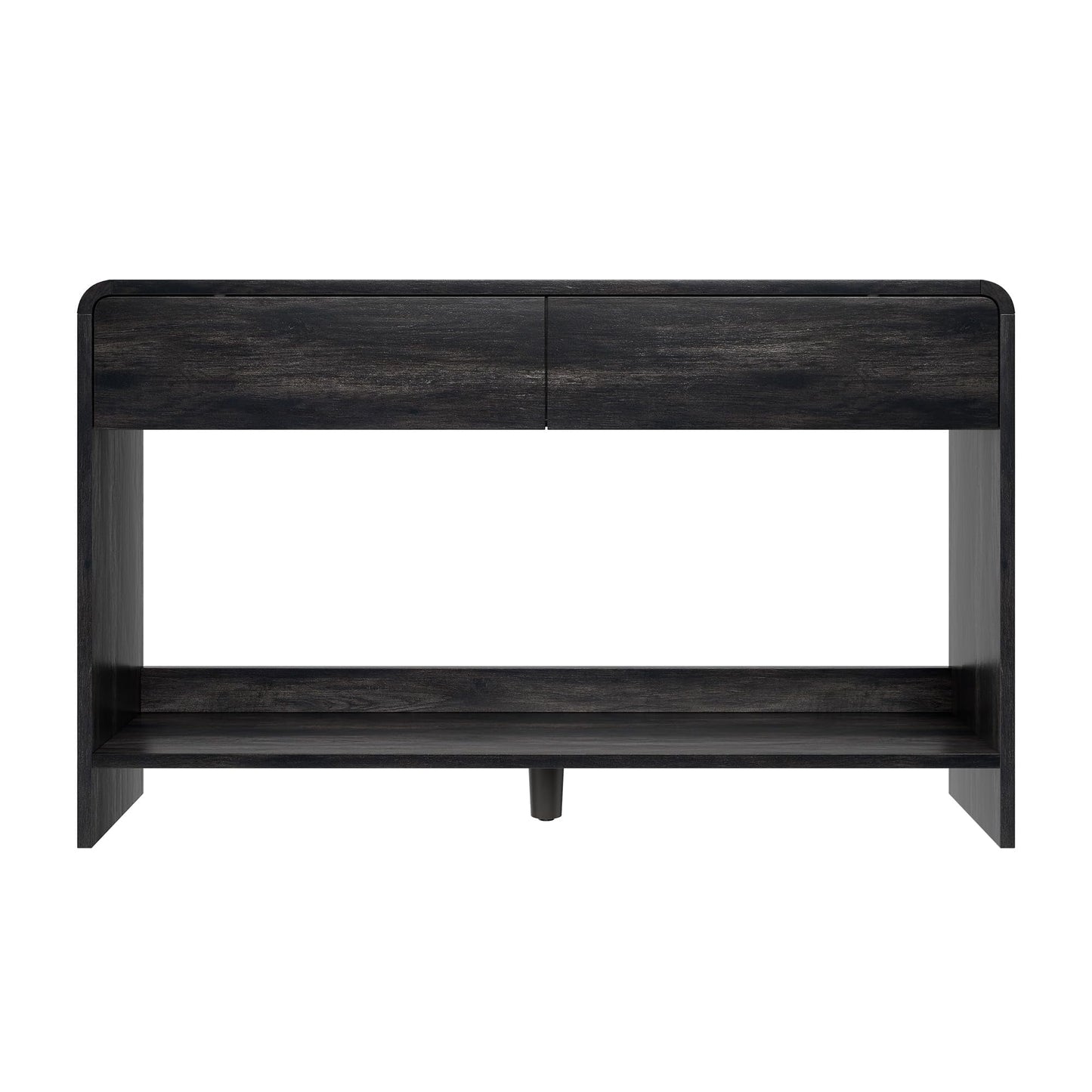 Amerlife Modern Console Table with 2 Storage Drawers and Open Shelf, with Curved Edges, for Hallway, Foyer, Entrance, Living Room